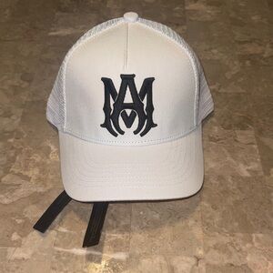 AMIRI White Cap with Black Emblem